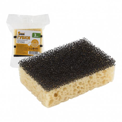 Губки для антипригарных поверхностей Рыжий кот Fix Form, упаковка 3 шт фото