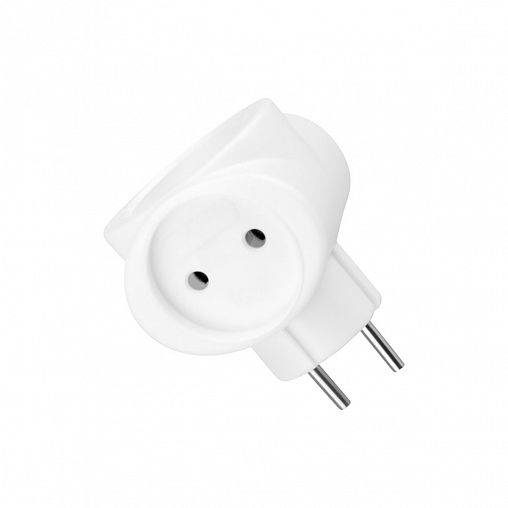 Разветвитель электрический Rexant, 6 А, 3 гнезда, без заземления, белый фото