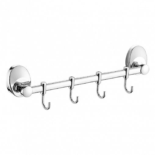 Планка с 4 крючками Fashun A1615-4, хром фото