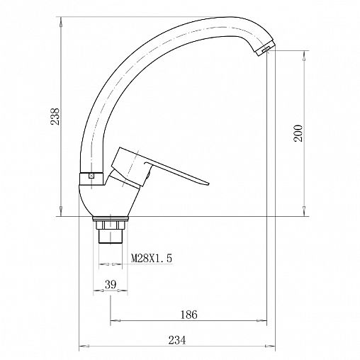 Смеситель для кухни PLStart PD41083, хром фото