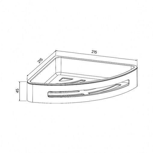 Полка в ванную угловая IDDIS Optima Home, черная матовая фото