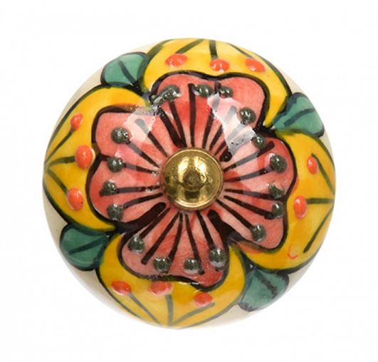 Ручка для мебели Blumen Haus Марокканский узор, керамическая, ручная роспись фото