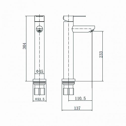 Смеситель для раковины с высоким изливом Fashun A51201, сатин фото Смеситель для раковины с высоким изливом Fashun A51201, сатин фото