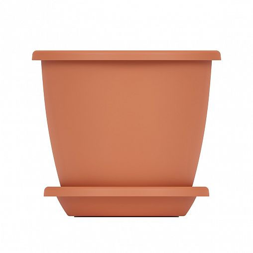 Горшок для цветов Альтернатива Афина, с поддоном, 3 л, коричневый фото