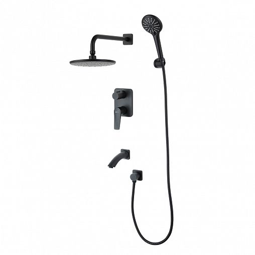 Смеситель для ванны Lemark Bronx LM3722BL, встраиваемый, однорычажный, черный фото