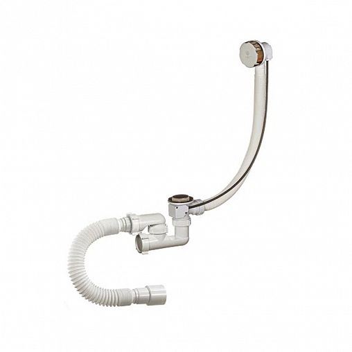 Сифон для ванн Orio, 1 1/2" x 40 мм, регулируемый, полуавтомат, с переливом, с переливом фото