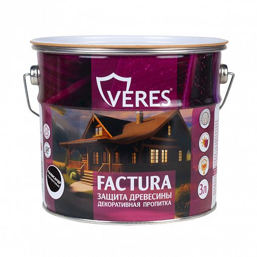 Декоративная пропитка для дерева Veres Factura, полуматовая, 3 л, палисандр фото
