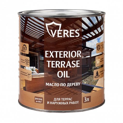 Масло для дерева Veres Exterior Terrase Oil, 3 л, бесцветное фото