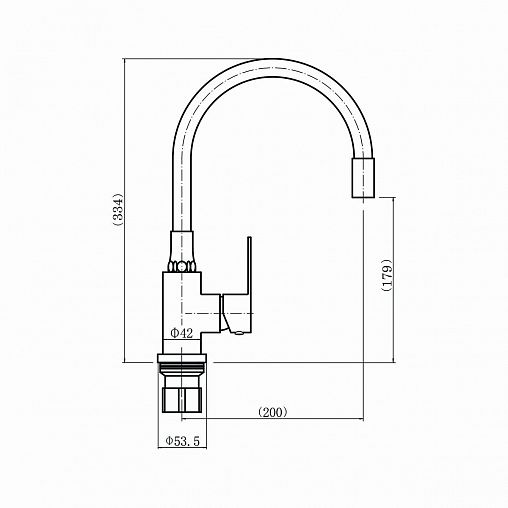 Смеситель для кухни Fashun A54101-16, с гибким изливом, сатин/коричневый фото