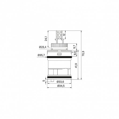 Картридж для смесителя IDDIS 999C35H2SM, с ножками, 35 мм фото