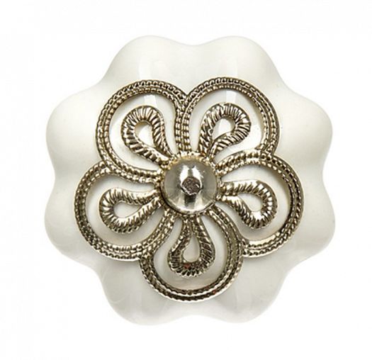 Ручка для мебели Blumen Haus Цветок антиквариат, керамическая фото