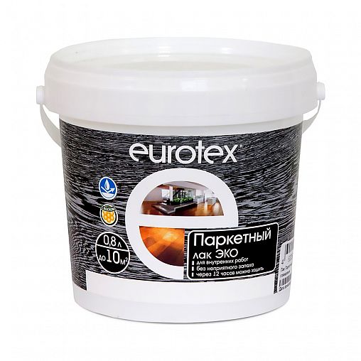 Лак паркетный Eurotex Эко, глянцевый, 0,8 л фото