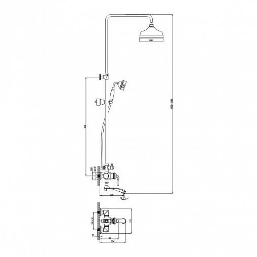 Душевая система Lemark Brava LM4762G, однорычажная, золото фото