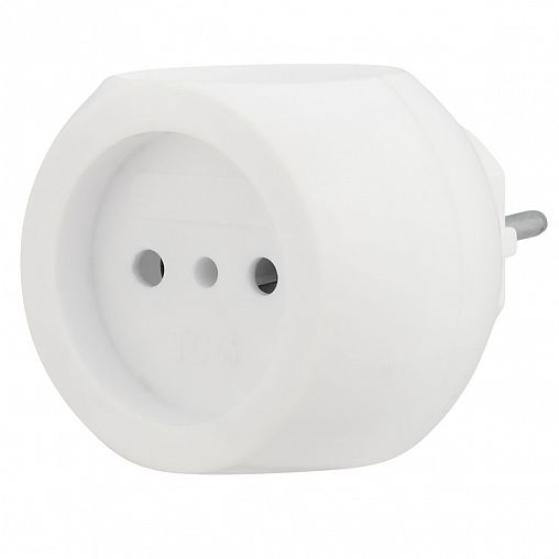 Разветвитель электрический Rexant Шар, 6 А, 3 гнезда, без заземления, белый фото