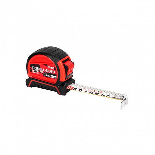 Рулетка Beorol, двухсторонняя шкала, с автостопом, обрезиненная, 5 м x 25 мм фото