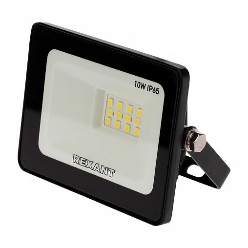 Прожектор светодиодный Rexant, 10 Вт, 6500 К, IP65, черный фото