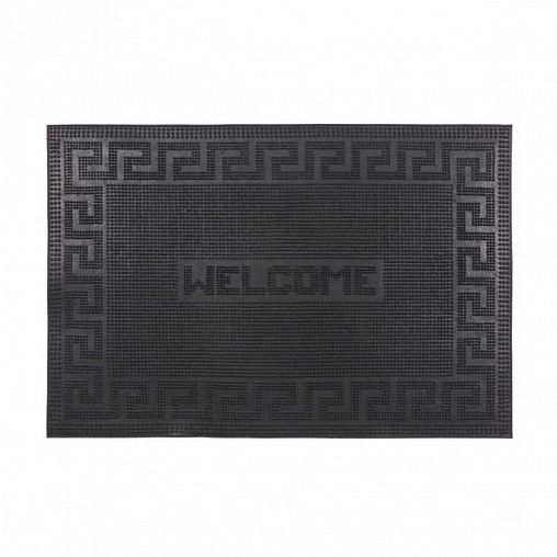 Коврик придверный резиновый SunStep Welcome, 40 x 60 см, черный фото