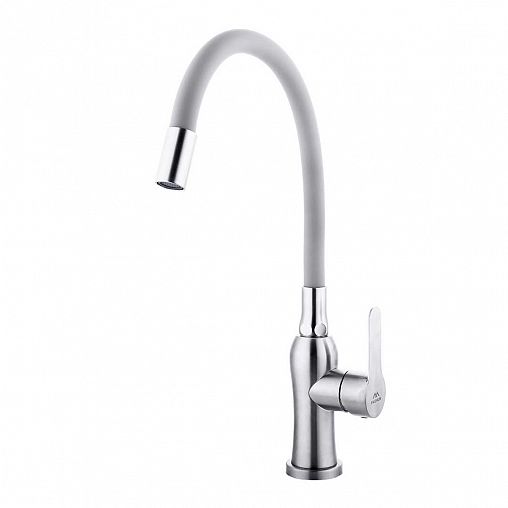 Смеситель для кухни Fashun A54801-12, с гибким изливом, сатин/серый фото