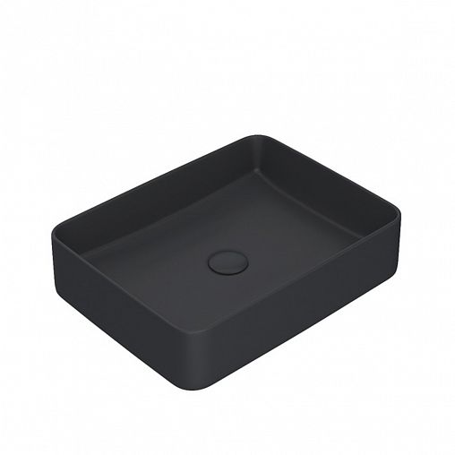 Раковина накладная Iddis Slide, 36 x 47 x 11 см, черная матовая фото