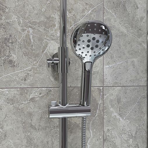 Душевая система с тропическим душем IDDIS Ray, хром фото