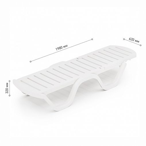 Шезлонг пластиковый Альтернатива Солярис, 198 x 62 x 32 см, белый фото Шезлонг пластиковый Альтернатива Солярис, 198 x 62 x 32 см, белый фото
