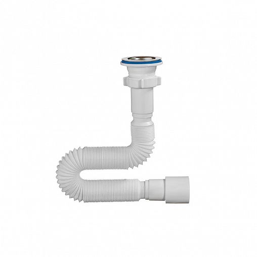 Сифон гофрированный Orio, с нержавеющим выпуском 1 1/2" x 40 мм/50 мм, 850 мм фото