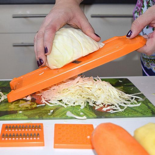 Овощерезка-терка Мультидом Мини Трио, 3 насадки, 27 x 8,5 x 1,5 см фото