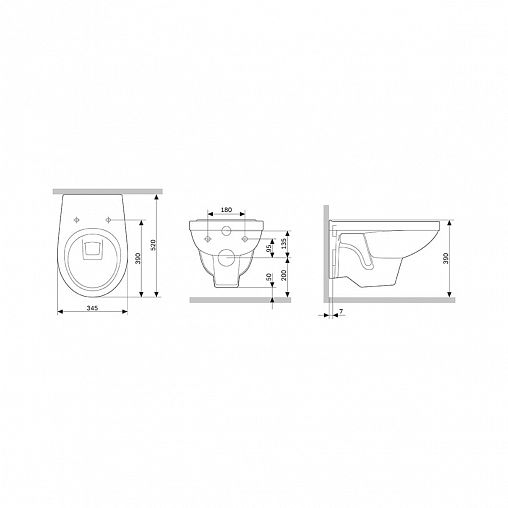 Унитаз с инсталляцией в комплекте Berges (инсталляция Novum, унитаз Ventas, кнопка D5) фото