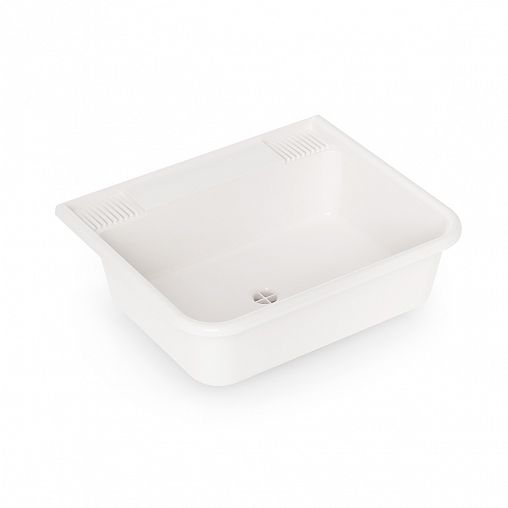 Раковина для сада Альтернатива, пластиковая, 502 x 410 x 174 мм, белая фото