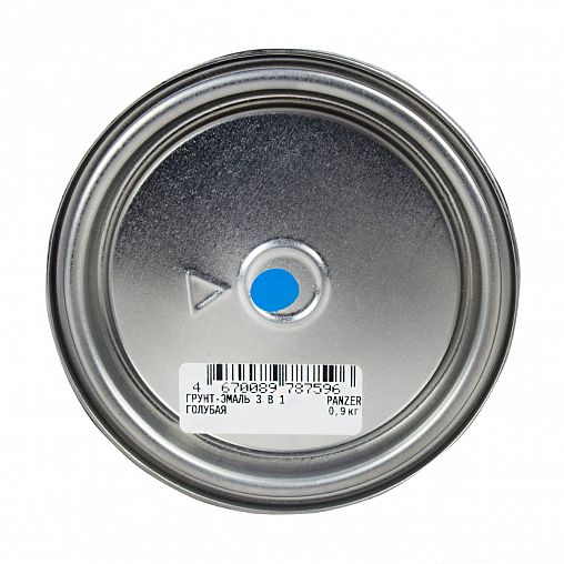 Грунт-эмаль по ржавчине Panzer, гладкая, полуглянцевая, 0,9 кг, голубая фото