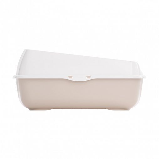 Лоток для животных Альтернатива, с высоким бортом и сеткой, бежевый фото