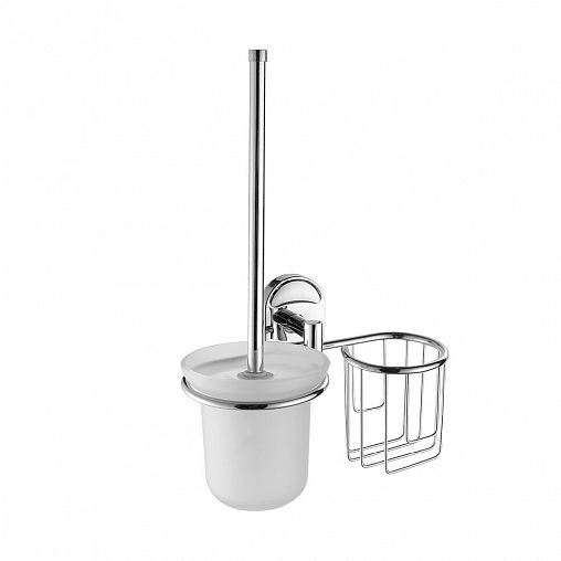 Ершик для унитаза настенный Fashun A1910-1, с подставкой и держателем, хром фото