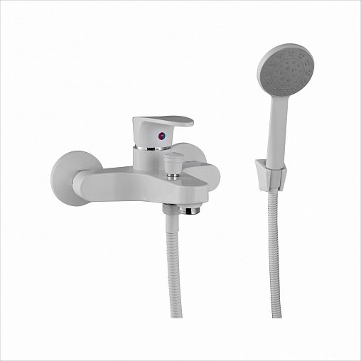 Смеситель для ванны с душем PLStart PL3205-8, хром/белый фото