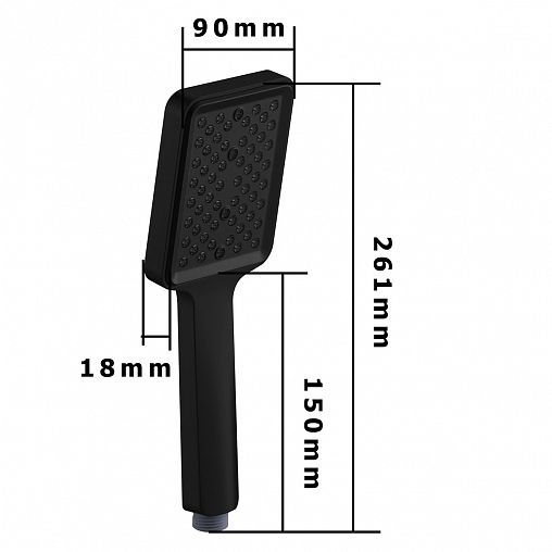 Лейка для душа Fashun A024-7, 1 режим, черная фото