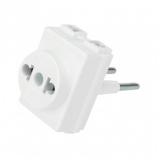 Переходник для розетки Rexant «Козья ножка», 10 A, белый фото