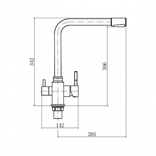 Смеситель для кухни Fashun A54309-8, с подключением к фильтру, песочный фото