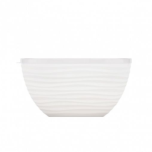 Салатник пластиковый Альтернатива Оазис, с крышкой, 2,5 л, белый фото