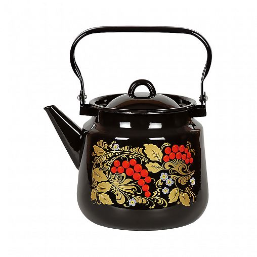 Чайник эмалированный СтальЭмаль, 3,5 л, с декором фото