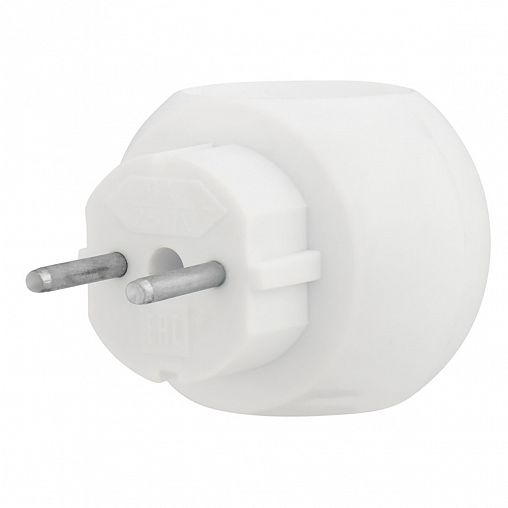 Разветвитель электрический Rexant Шар, 6 А, 3 гнезда, без заземления, белый фото