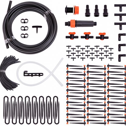 Комплект для капельного полива Жук №7, от емкости, регулируемые капельницы, 60 растений фото