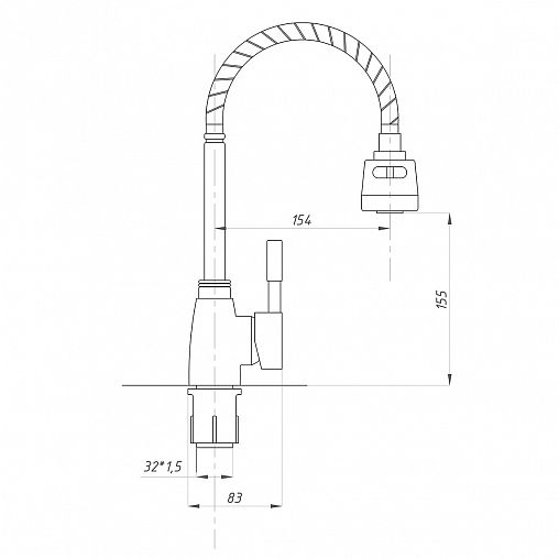 Смеситель для кухни Tsarsberg TSB-733-01, с гибким изливом, хром фото