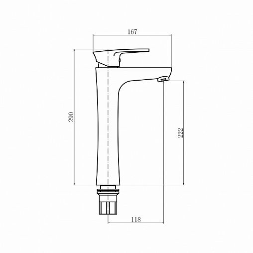 Смеситель для раковины с высоким изливом PLStart PL3005-17, хром/графит фото
