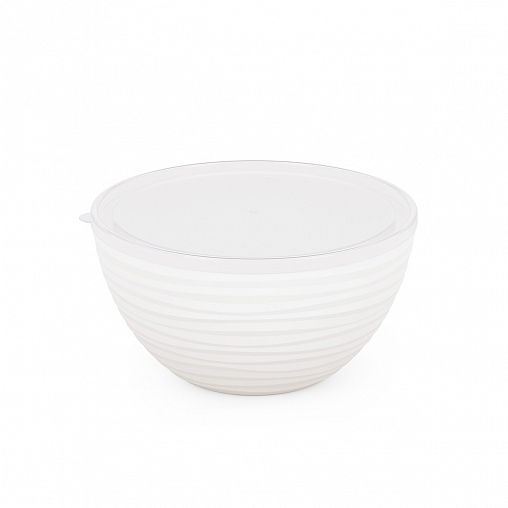 Салатник пластиковый Альтернатива Оазис, с крышкой, 2,5 л, белый фото