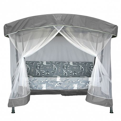 Качели садовые Garden story Ирис, трехместные, 200 x 140 x 176 см, каркас серый фото