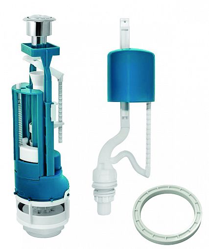 Арматура водосливная Инкоэр СБ2-НпрНРФ-АА-В Р 2 кнопки (хром), нижний подвод фото Арматура водосливная Инкоэр СБ2-НпрНРФ-АА-В Р 2 кнопки (хром), нижний подвод фото