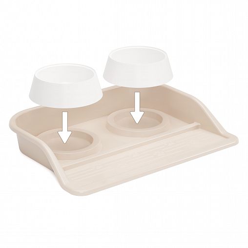 Миска для животных Альтернатива, на подставке, 0,3 л, 2 шт, бежевая фото