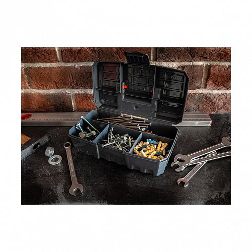 Органайзер для хранения Blocker Techniker, с отсеками, 23,6 x 13,1 x 8,4 см, серо-оранжевый фото