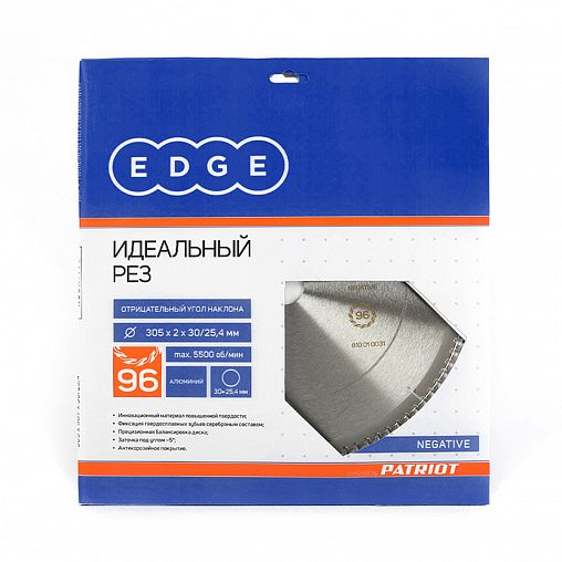 Диск пильный по алюминию Edge By Patriot, отрицательный наклон, 96 T, 305 x 30/25,4 мм фото