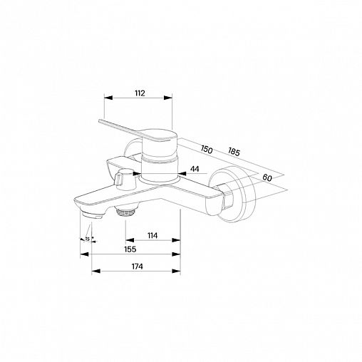 Смеситель для ванны с душем Milardo Enjoy, глянцевый хром фото