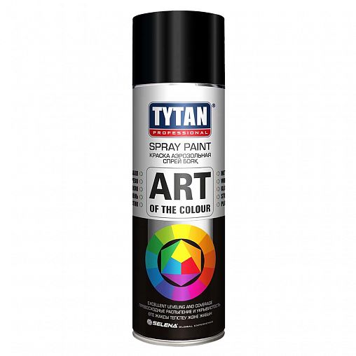 Аэрозольная краска Tytan Professional Art of the color, матовая, 400 мл, RAL 9004M, черная фото